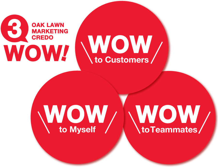 OAK LAWN MARKETING CREDO 3WOW!WOW to Customers WOW to Myself WOW to Teammates